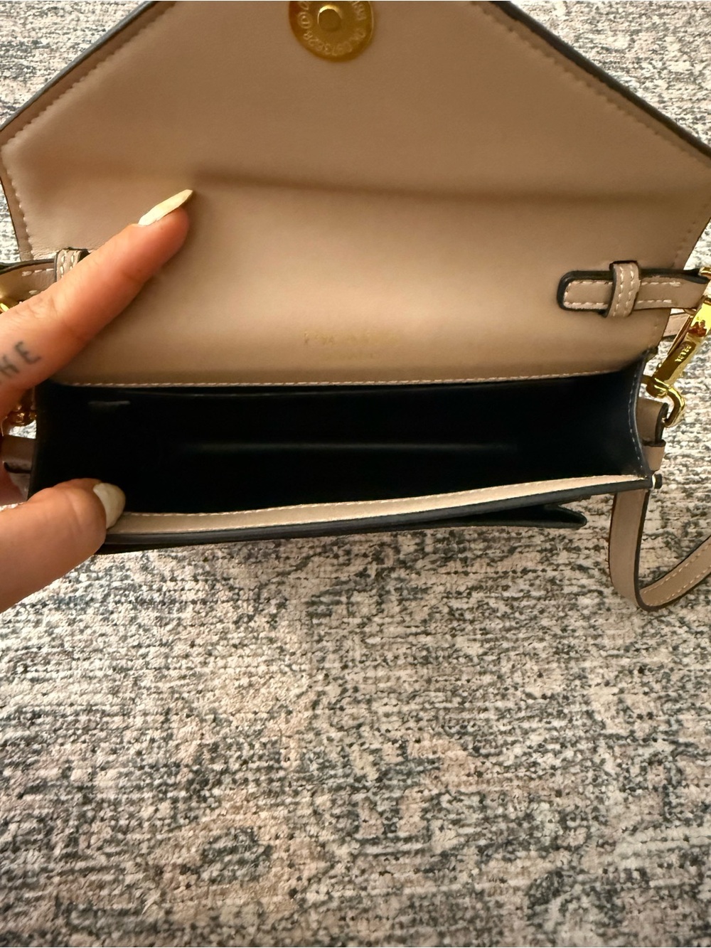 Prada Taupe Leather Envelope Crossbody with Gold Hardware - Picture 11 of 12